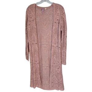 Alya Pink Open Knit Cardigan Sze Large